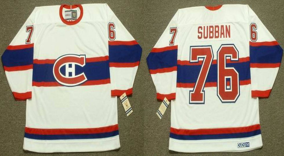 2019 Men Montreal Canadiens #76 Subban White CCM NHL jerseys